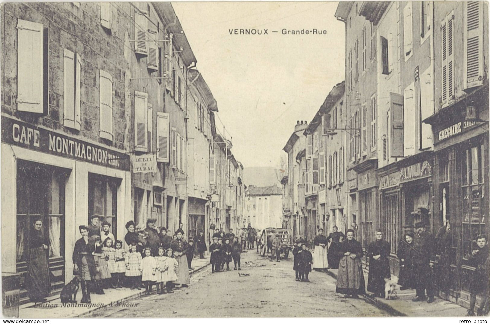 TB 07 – Vernoux – Grande-Rue – Café Montmagnon à Gauche - Vernoux