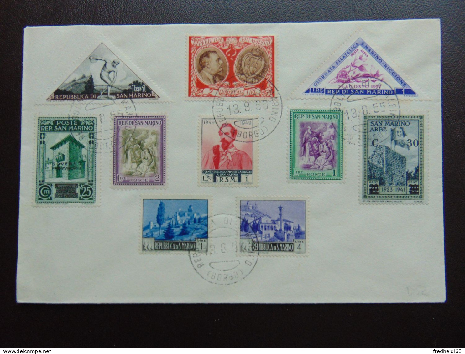 Magnifique Lettre Du Mois D'août 1955 Avec Les Timbres De Saint-Marin En Cours De Validité à Cette époque - Brieven En Documenten