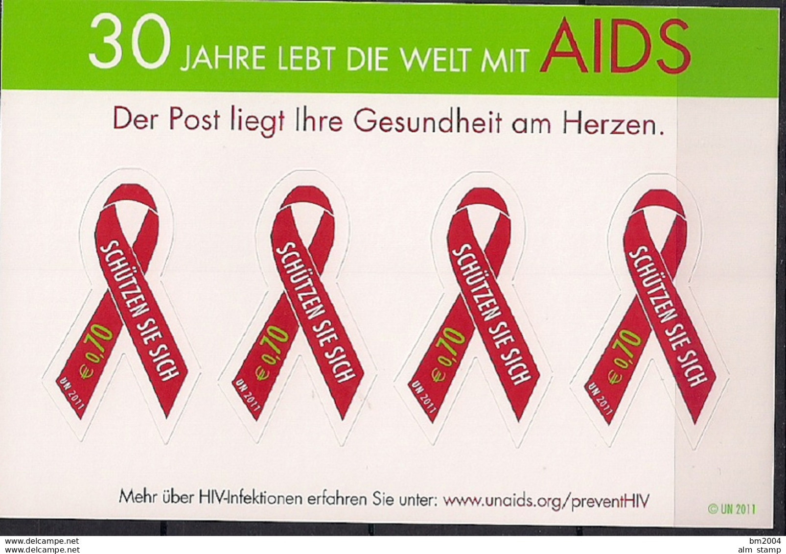 2011 UNO Wien Mi. 729 **MNH 30 Jahre Aidsbekämpfung - Nuevos