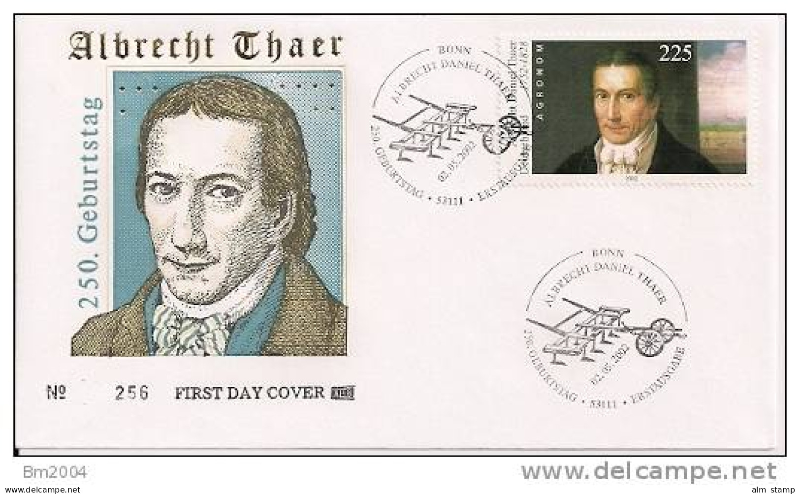 2002 Deutschland Germany   MI. 2255 FDC 250. Geburtstag Von Albrecht Daniel Thaer. - 2001-2010