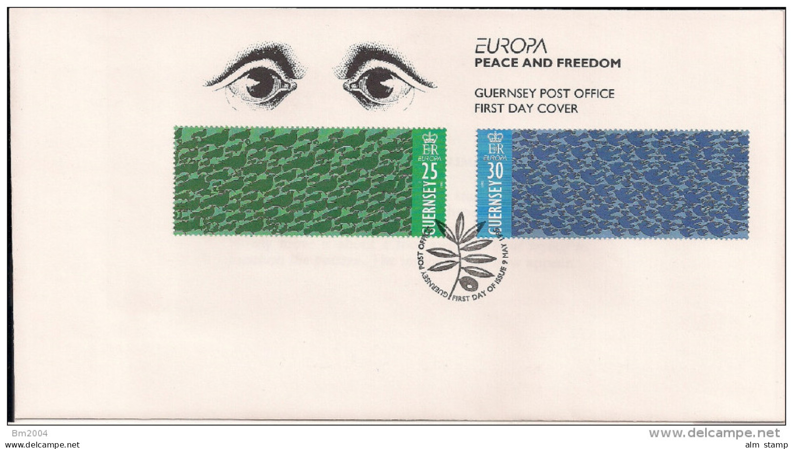 1995 Guernsey    Mi. 670-1 FDC  Europa: Frieden Und Freiheit - 1995