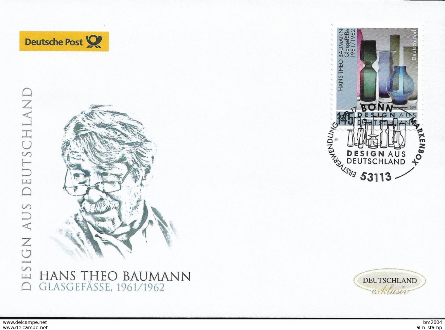 2017 Deutschland  Allem. Fed. Germany  Mi. 3330 FDC   Design Aus Deutschland Glasgefäße Von Theo Baumann - 2011-…