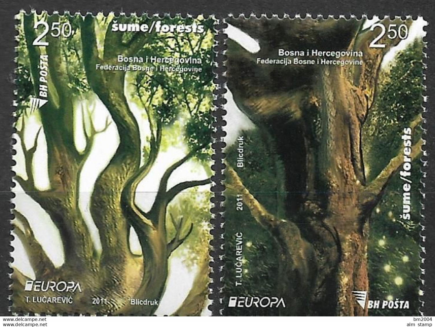2011 Bosnien- Herzegowina  Mi. 573-4**MNH      Europa  " Der Wald " - 2011