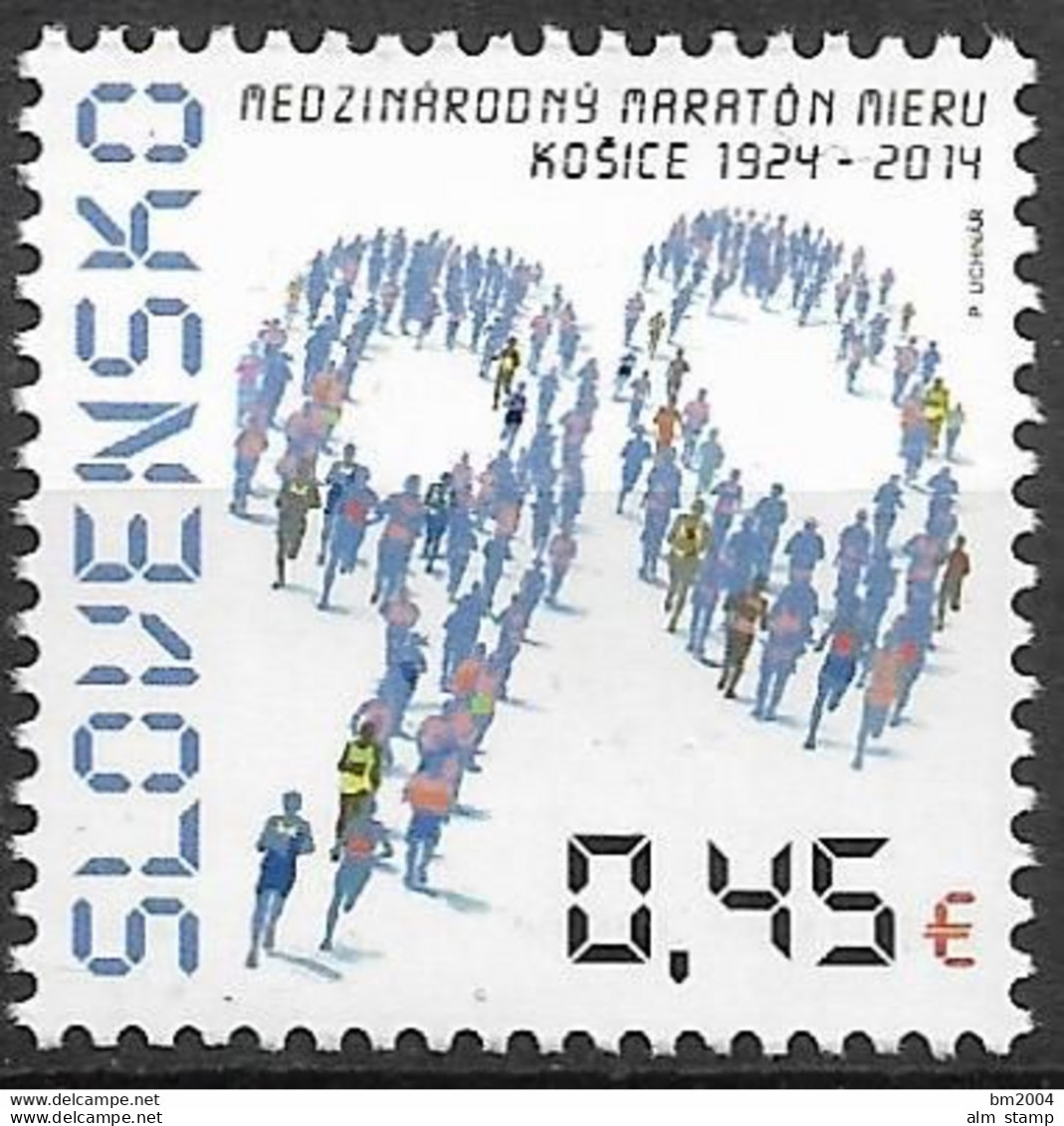 2014 Slowakei  Mi. 744  **MNH    90 Jahre Kaschauer Marathonlauf. - Nuovi