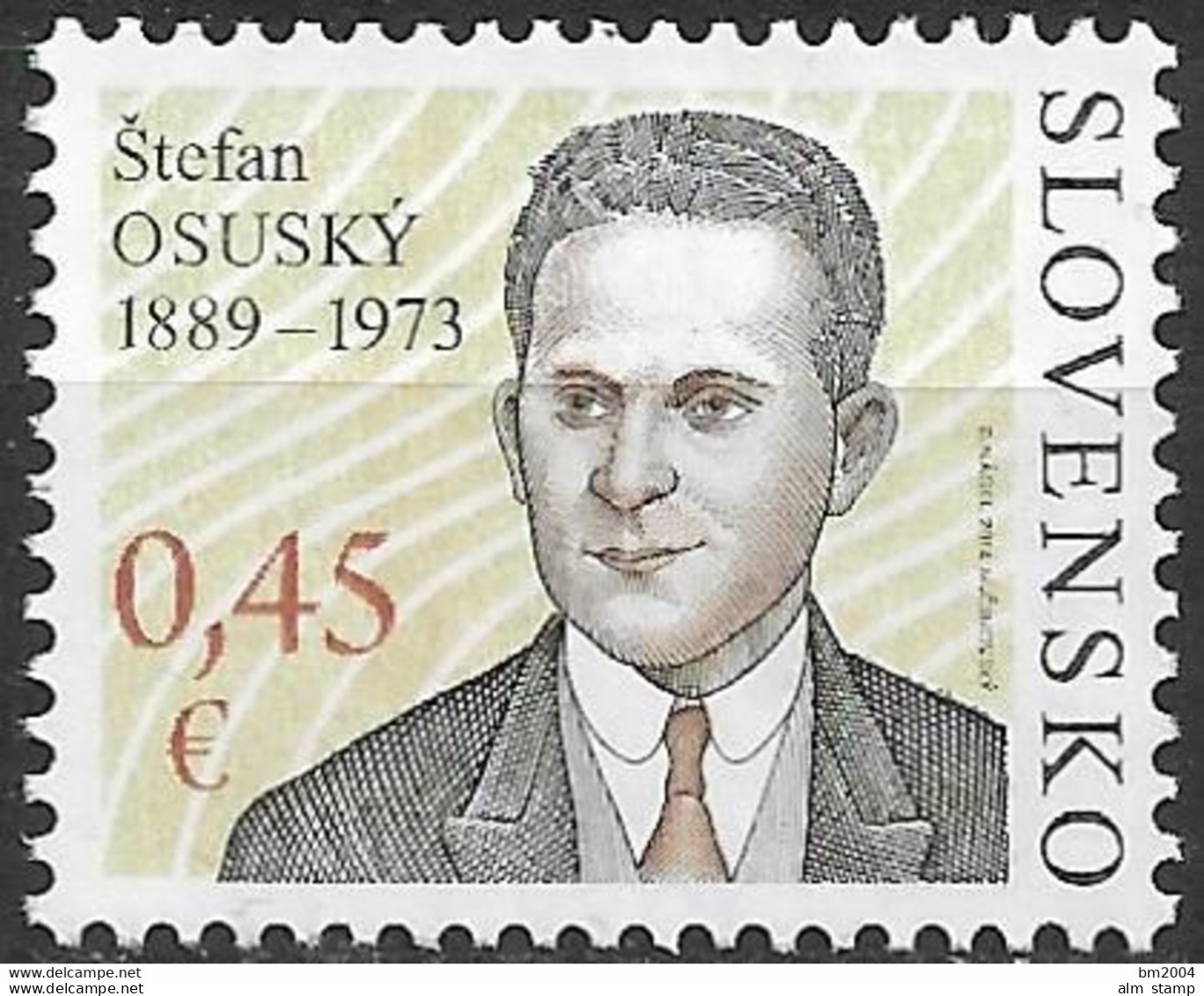 2014 Slowakei  Mi. 732  **MNH 125. Geburtstag Von Štefan Osuský. - Nuovi