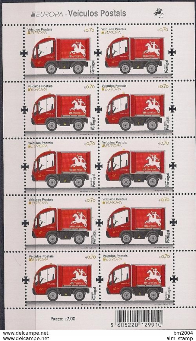 2013 Portugal    Mi.3843 **MNH Europa: Postfahrzeuge. - 2013