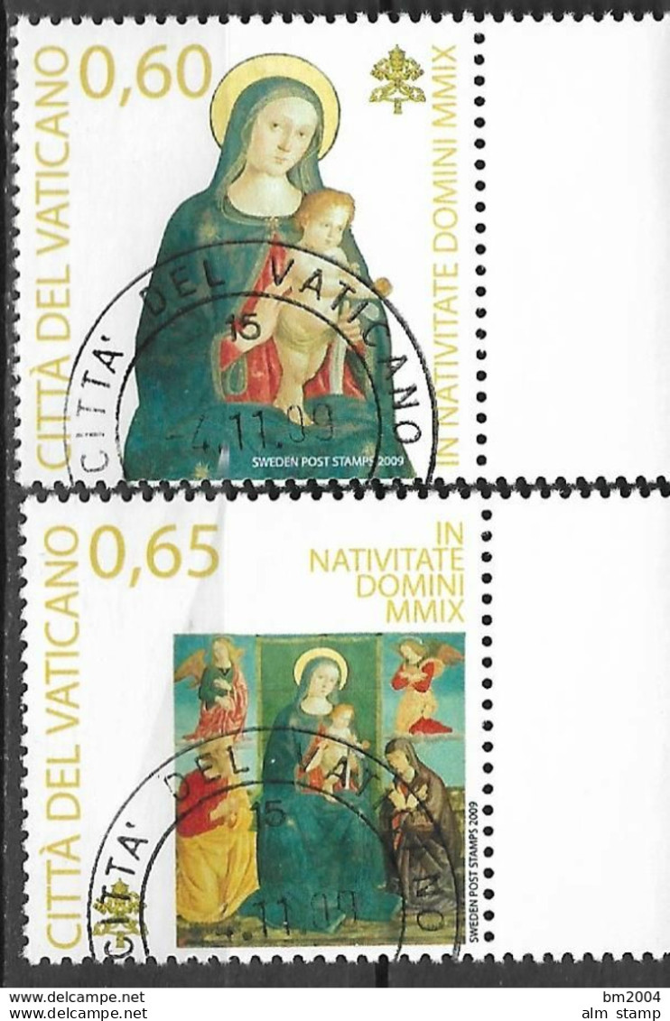 2009 Vatikan Mi. 1659-60 FD-used  Weihnachten: Gemälde. - Used Stamps