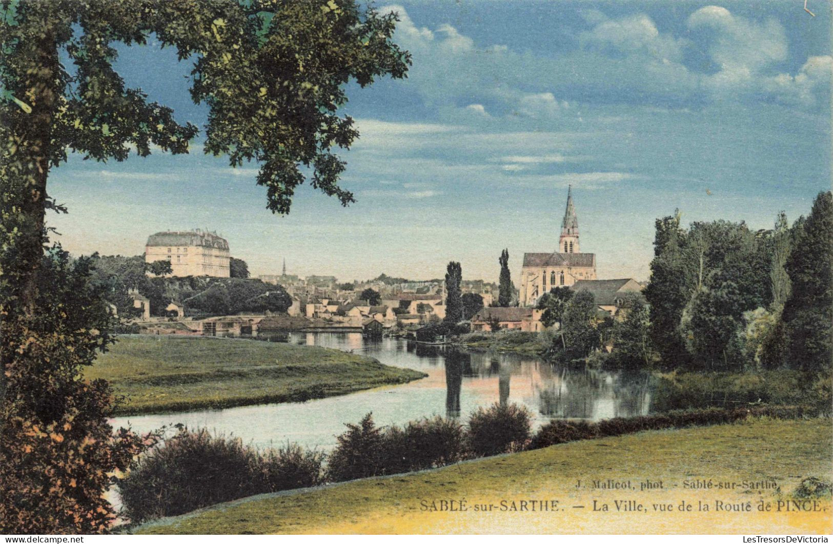 FRANCE - Sablé Sur Sarthe - La Ville, Vue De La Route De Pince - Colorisé - Carte Postale Ancienne - Sable Sur Sarthe