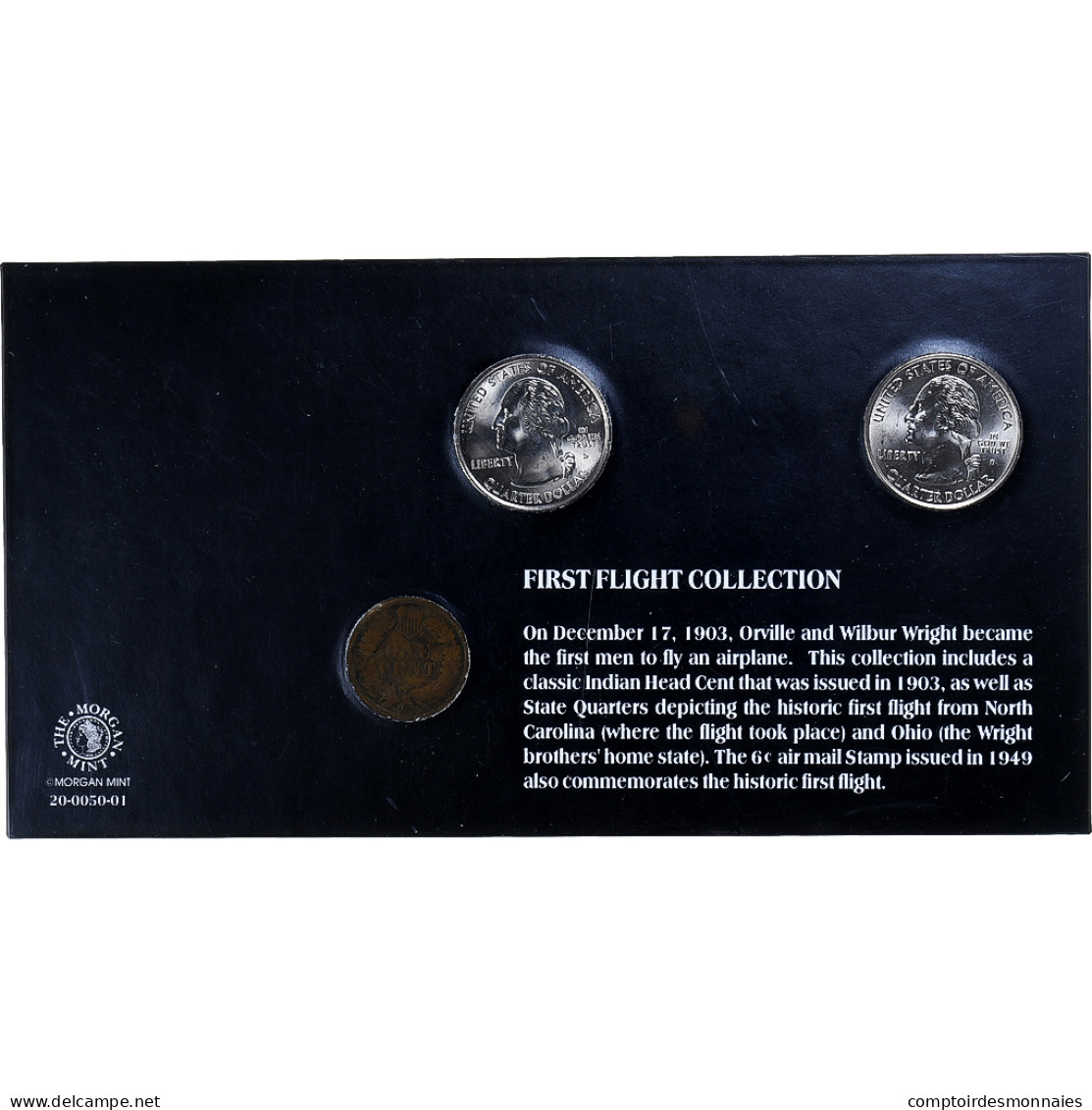 États-Unis, Indian Penny + Washington States Quarters, First Flight Collection - Jahressets
