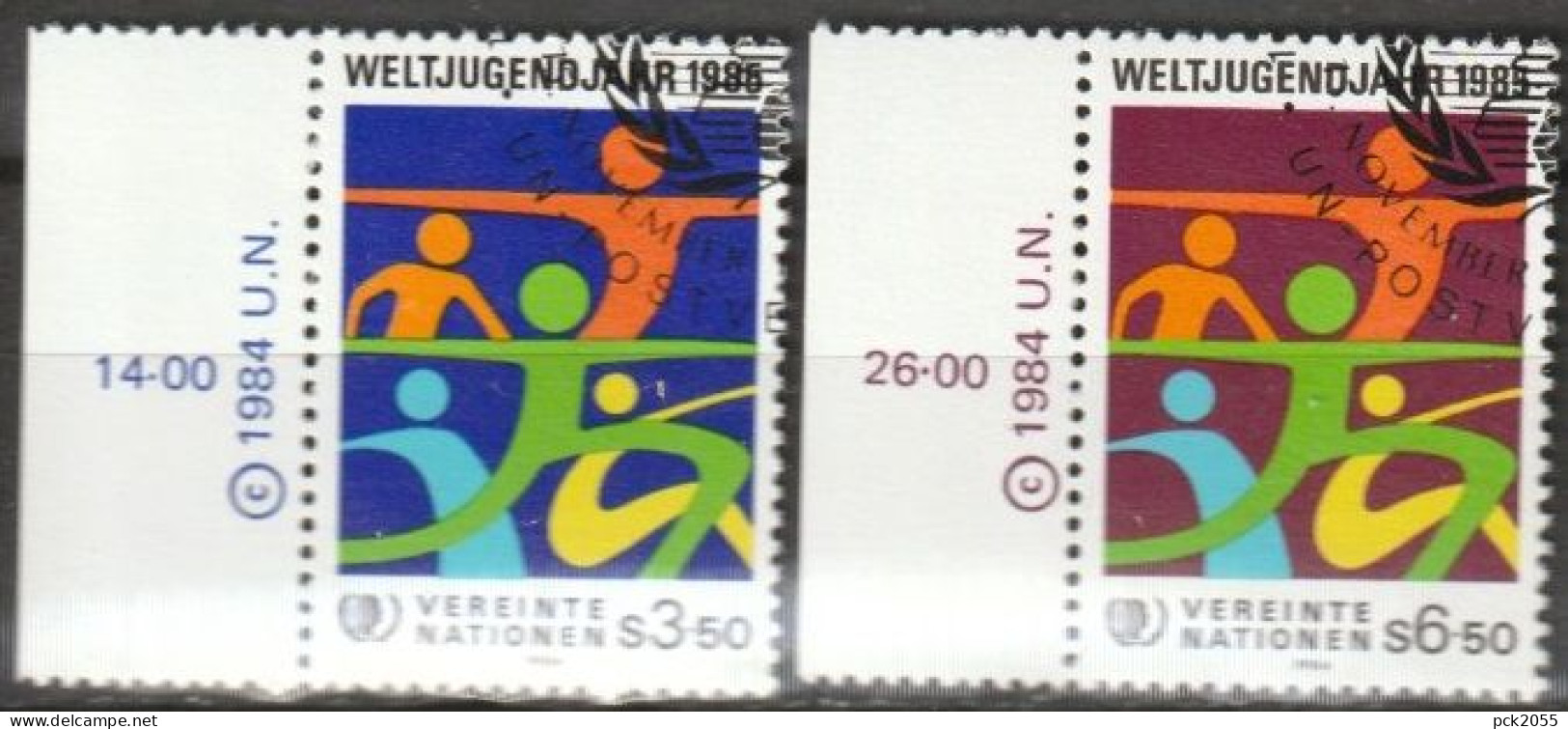 UNO Wien 1984 MiNr.45-46 O Gest. Internationales Jahr Der Jugend ( 2223) - Gebraucht