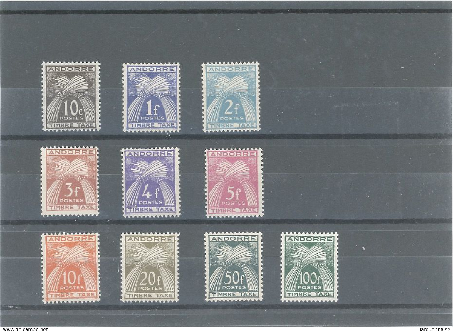 ANDORRE FRANÇAIS - TAXES N° 32 /41  N** -SERIE COMPLETE - Unused Stamps