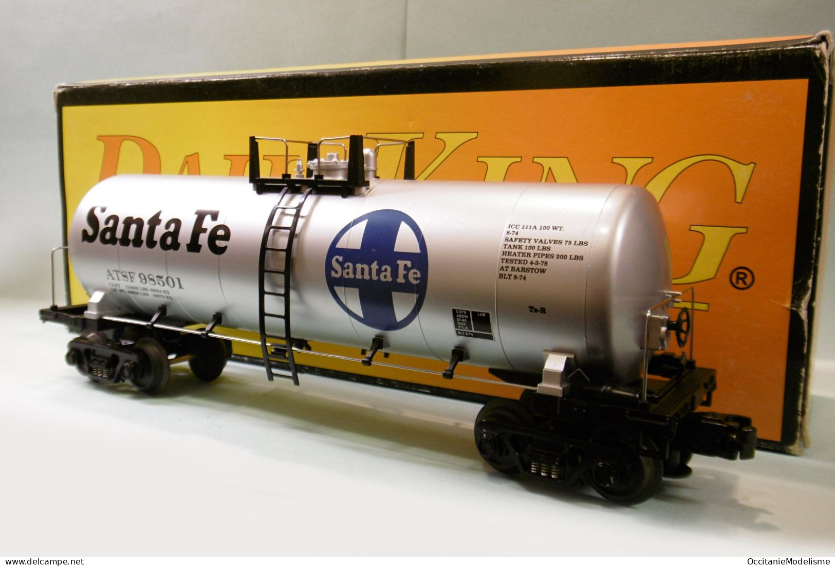 MTH Rail King - WAGON CITERNE US Santa Fe ATSF Tank Réf. 30-7352 Neuf NBO HO 1/87 - Wagons Marchandises