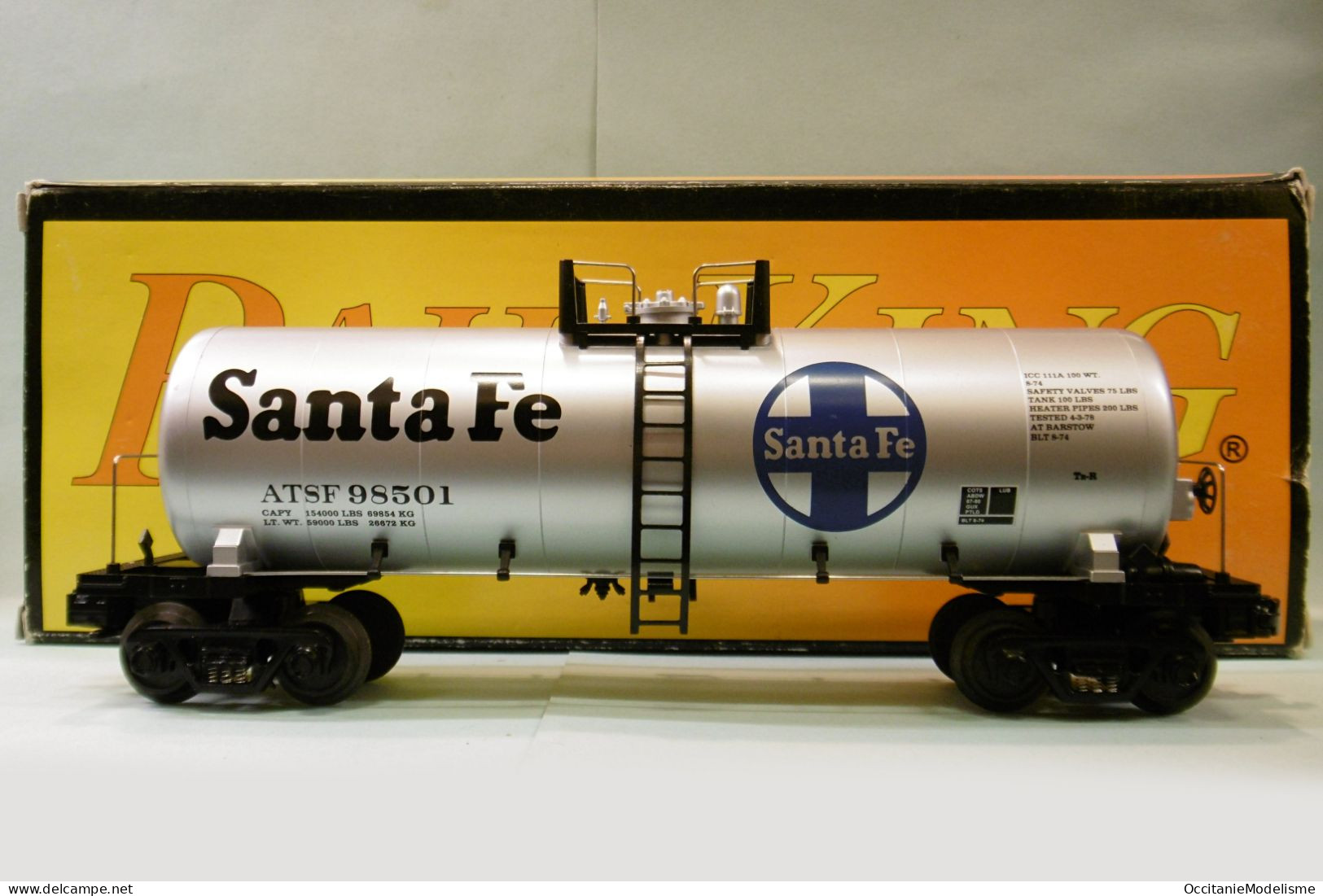 MTH Rail King - WAGON CITERNE US Santa Fe ATSF Tank Réf. 30-7352 Neuf NBO HO 1/87 - Goederenwagons