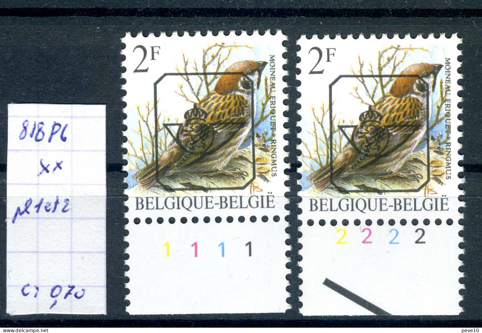 Belgique  Préos Oiseaux De Buzin N° PRE 818 P 6     Planches 1 Et 2 Xx - Typos 1986-96 (Vögel)