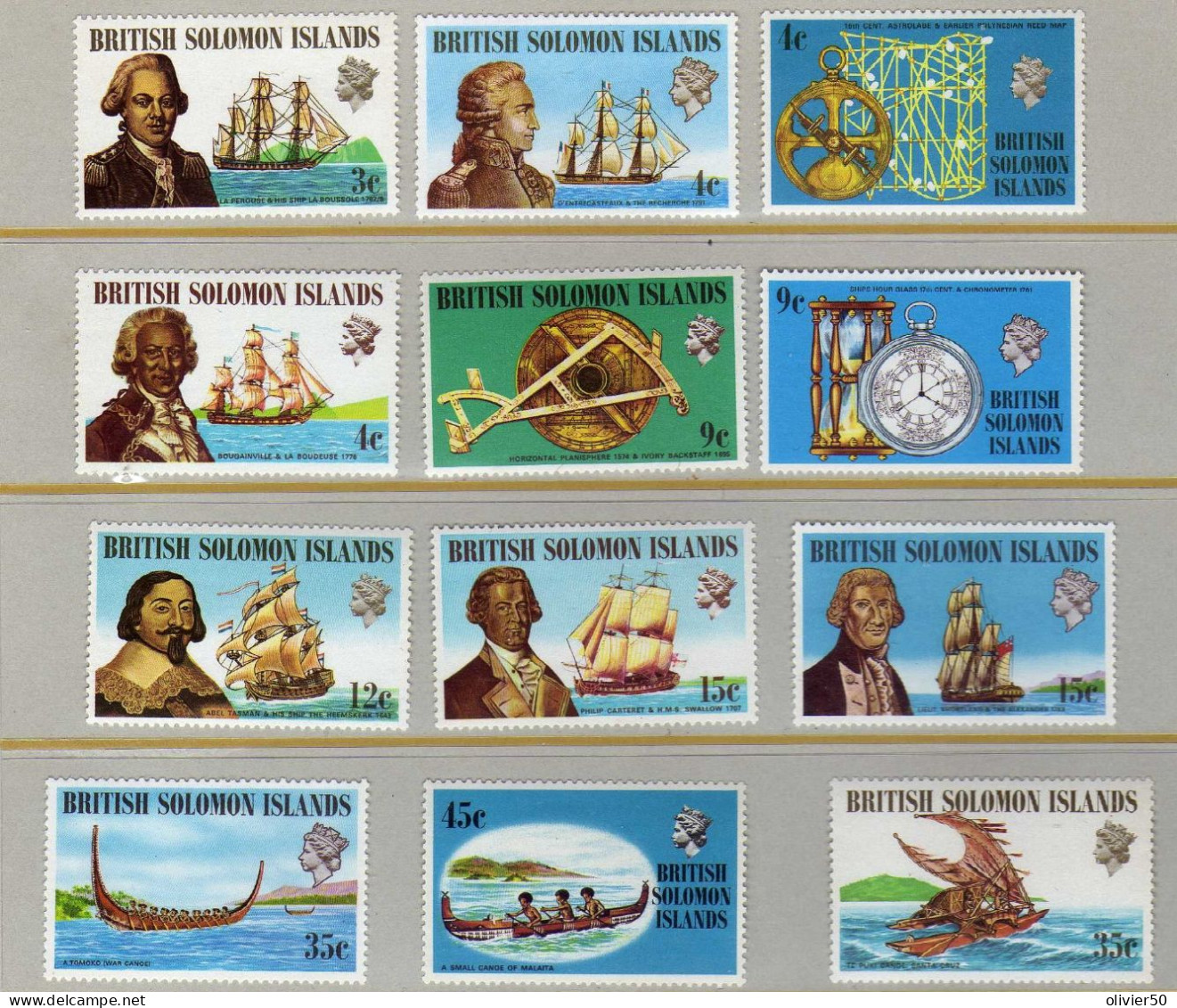 Iles Salomon -   Navigateurs - Voiliers - Bateaux  - Neufs** - MNH - Salomonen (...-1978)