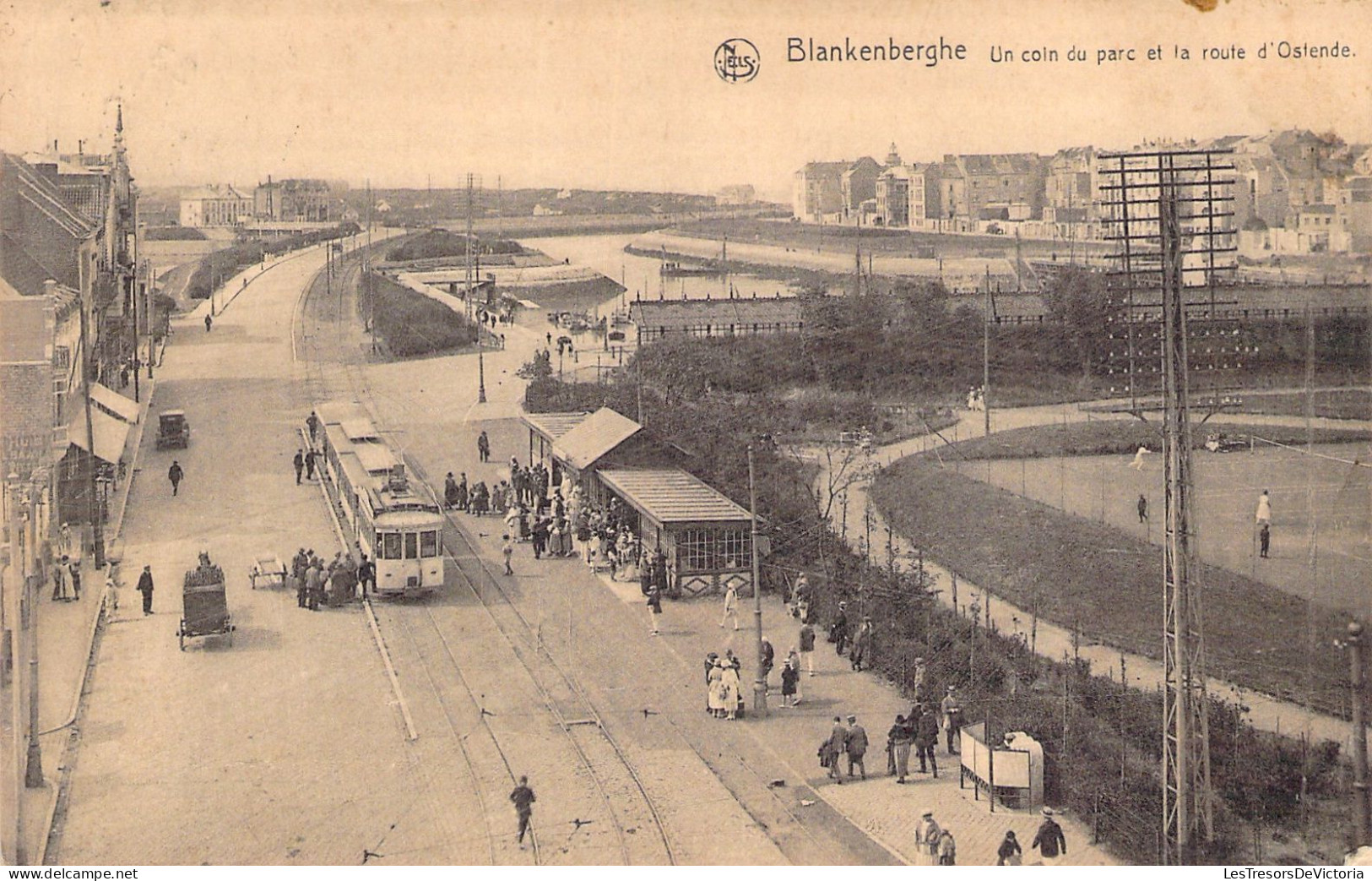 BELGIQUE - Blankenberghe - Un Coin Du Parc Et La Route D'ostende - Nels - Carte Postale Ancienne - - Blankenberge