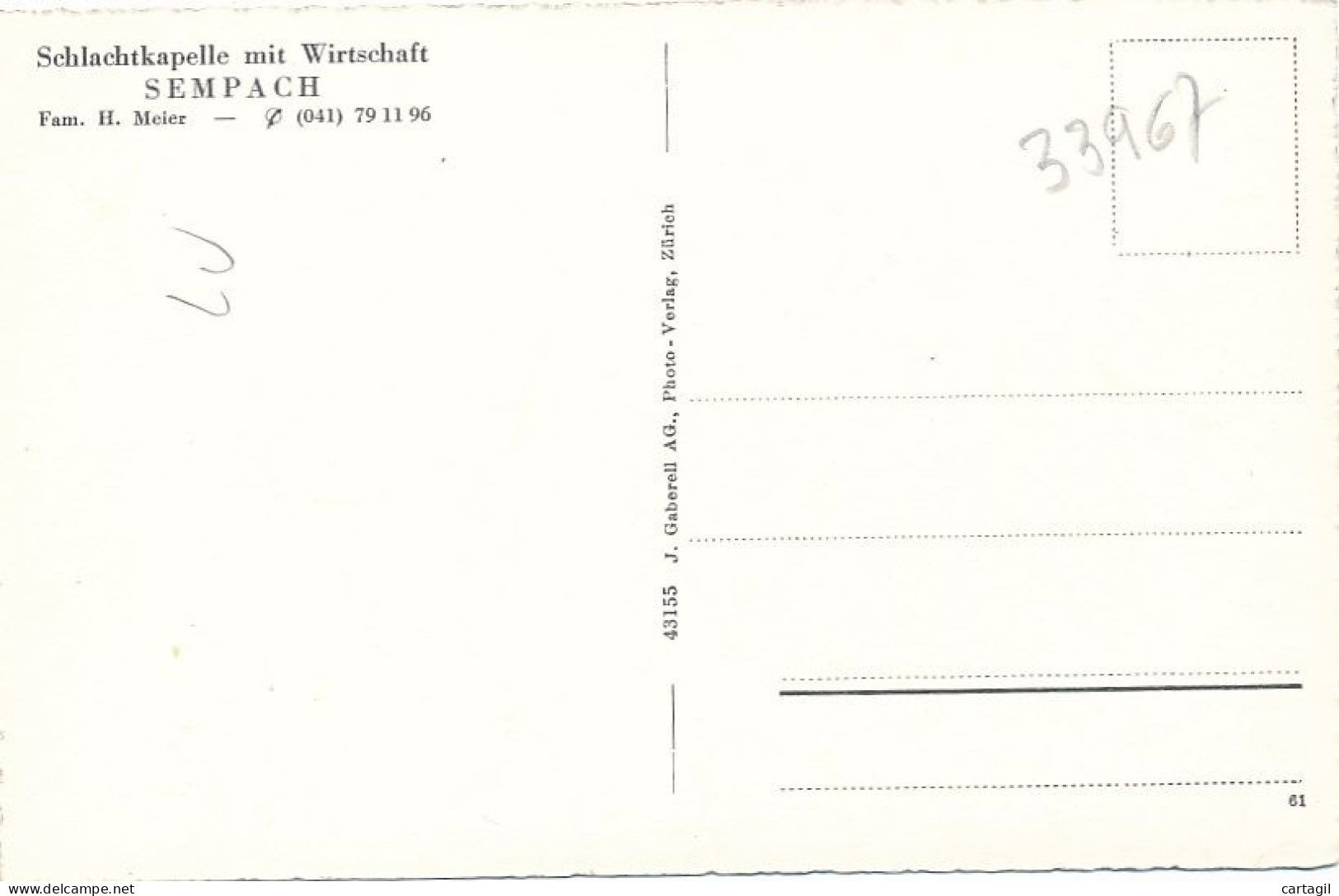 CPM (carte Photo) -33967-Suisse - Sempach Schlacht Kapelle Mit Wirtschaft-Envoi Gratuit - Sempach