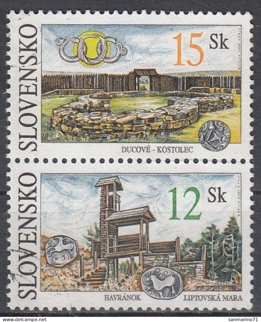 SLOVAKIA 391-392,used,falc Hinged - Usados