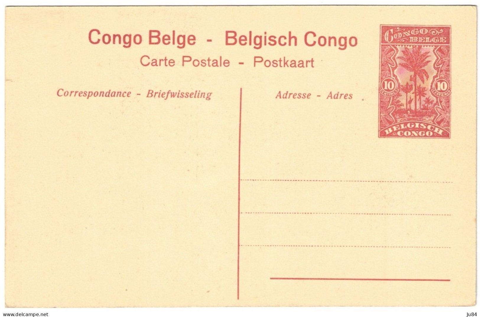 Afrique - Congo - Congo Belge - Uvira - Entrée De La Redoute - Entier Postal - Carte Vierge - Briefe U. Dokumente