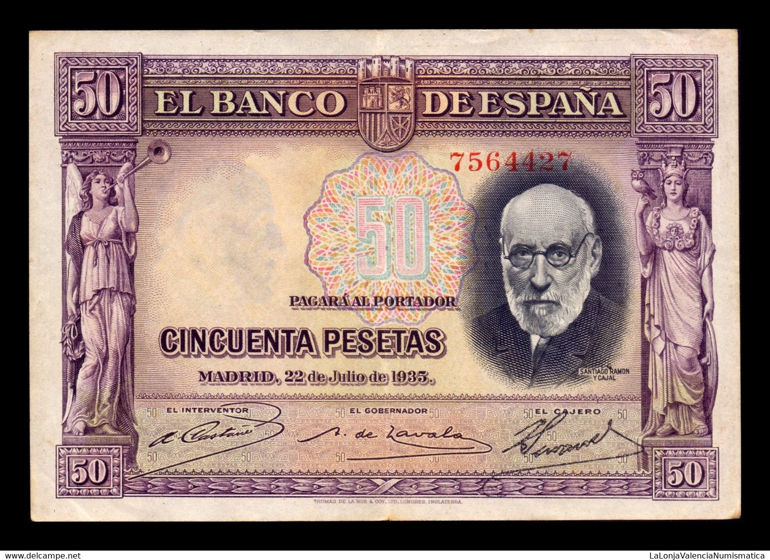 España Spain Lote 10 Billetes 50 Pesetas Santiago Ramón Y Cajal 1935 Pick 88 Bc/Mbc F/Vf - 50 Pesetas