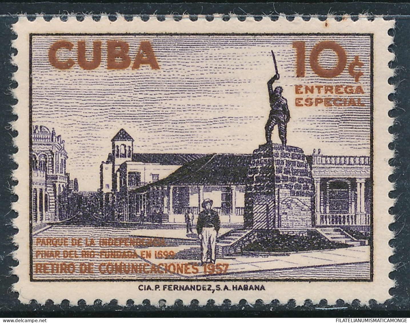 Cuba 1957 Urgentes 21 **/MNH Parque De La Independencia.  - Neufs