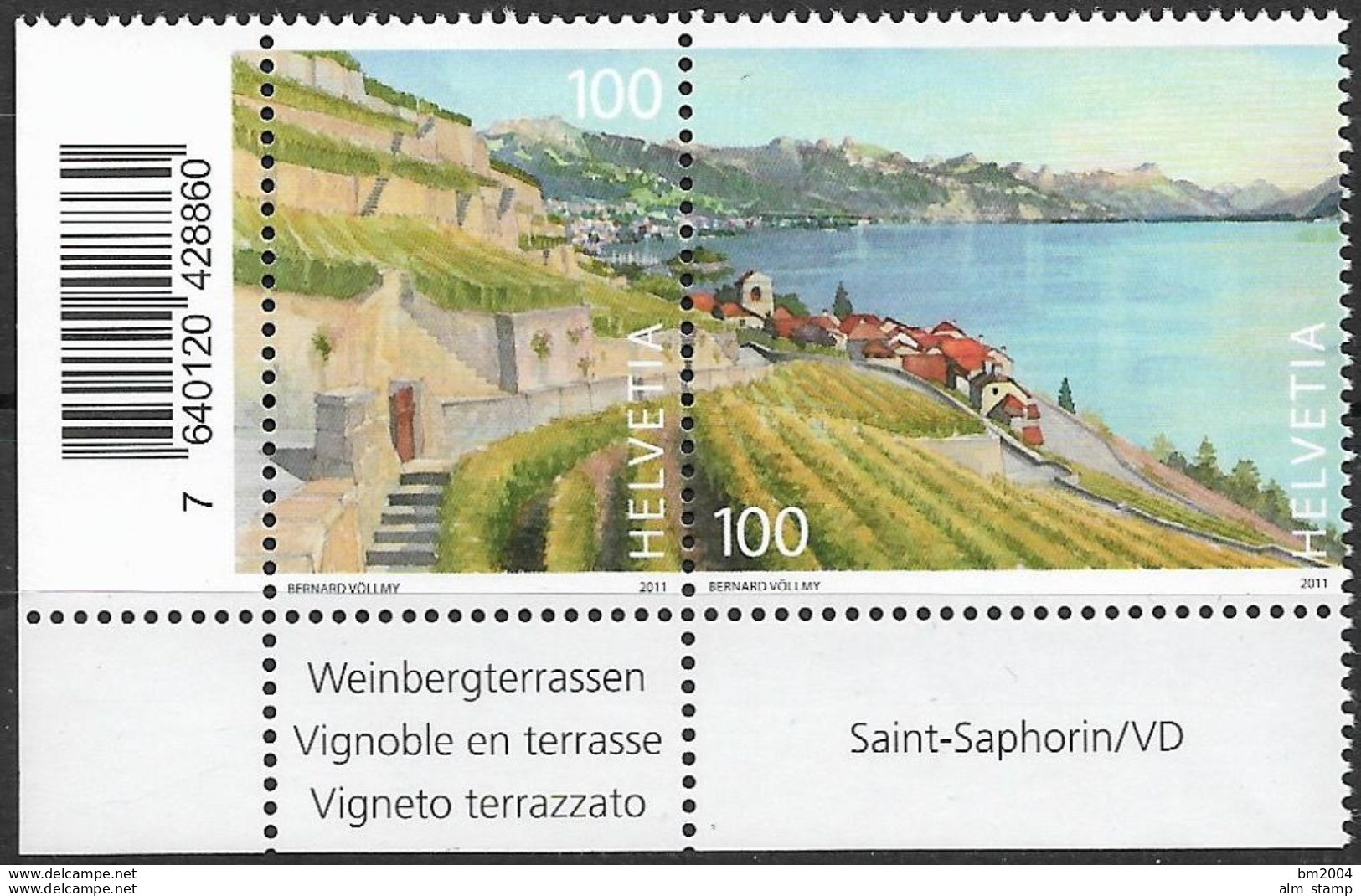 2011 Schweiz Mi 2221-2  2222 -3  **MNH   Weinanbaugebiet Lavaux Am Genfer See - Unused Stamps