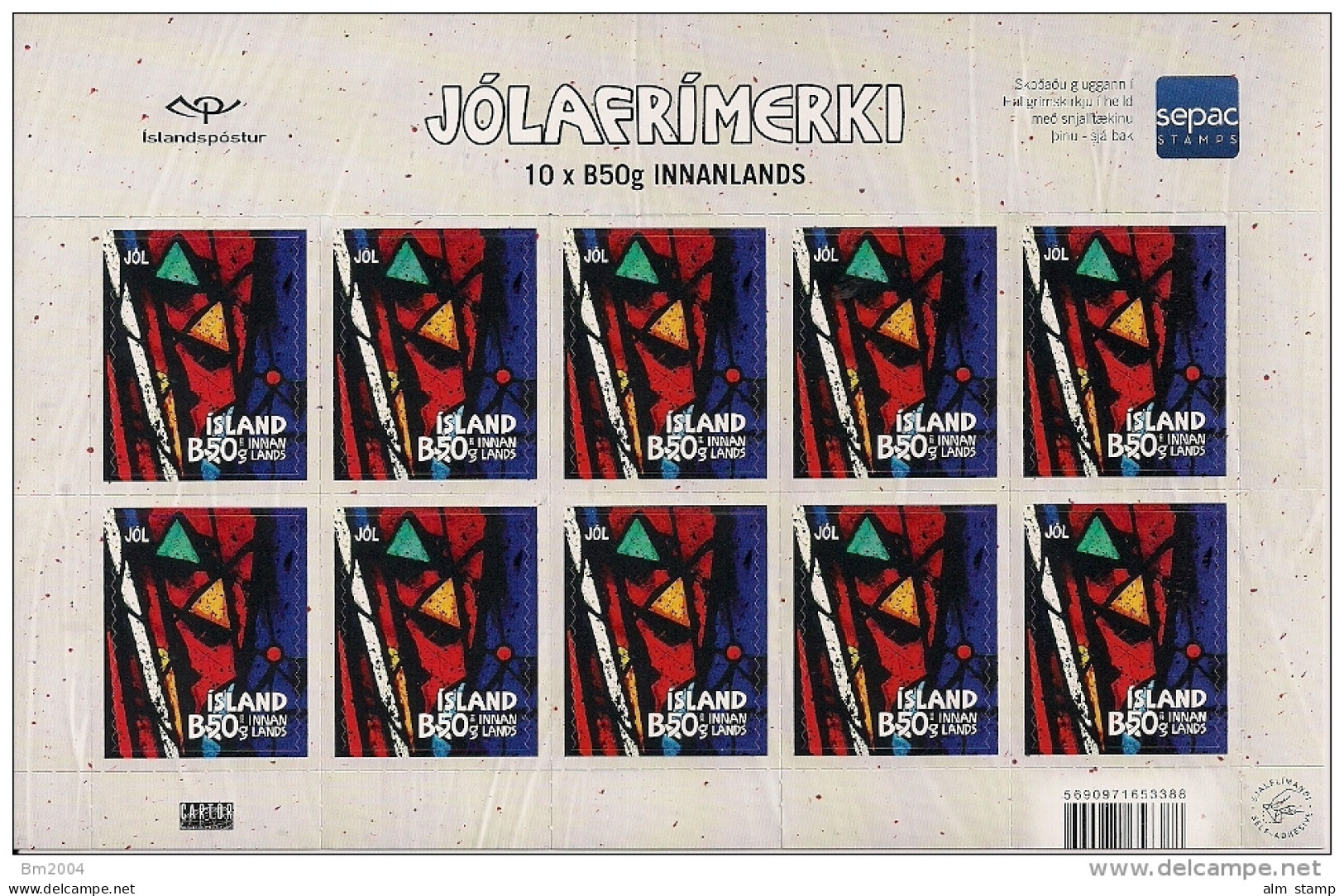 2013 Iceland  Island Mi. 1411-13 **MNH  Sheet  NOEL  Weihnachten. Odr. Mit Lacküberzug - Nuovi