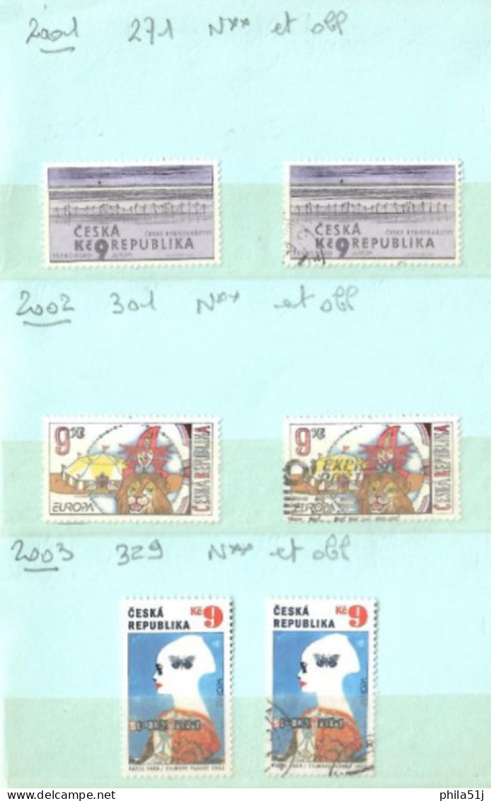 EUROPA  Rép. TCHEQUE---ANNEE 2001 A 2017---NEUF** & OBL---1/3 DE COTE - Collections