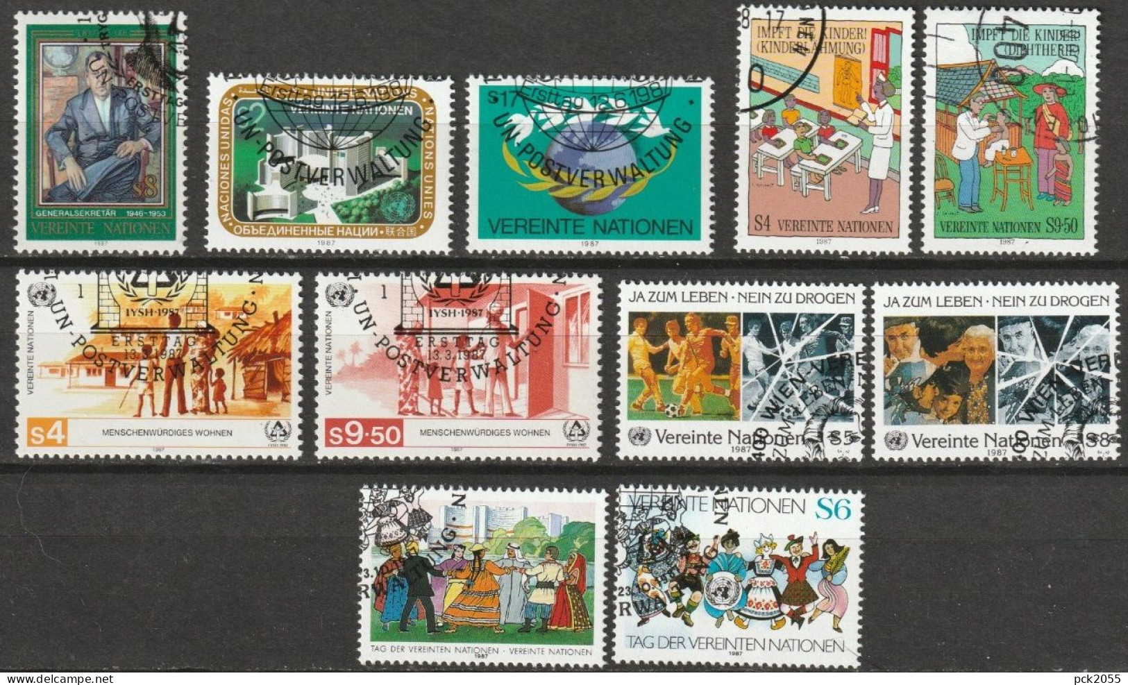 UNO Wien 1987 MiNr.68 - 78 O Gestempelt Kompletter Jahrgang  ( EK191/1) Günstige Versandkosten - Used Stamps