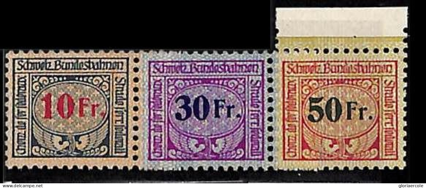 ZA0139e - SWITZERLAND - SBHV # 41/3  RAILWAY SERVICE STAMPS Mint MNH - VERY FINE - Bahnwesen