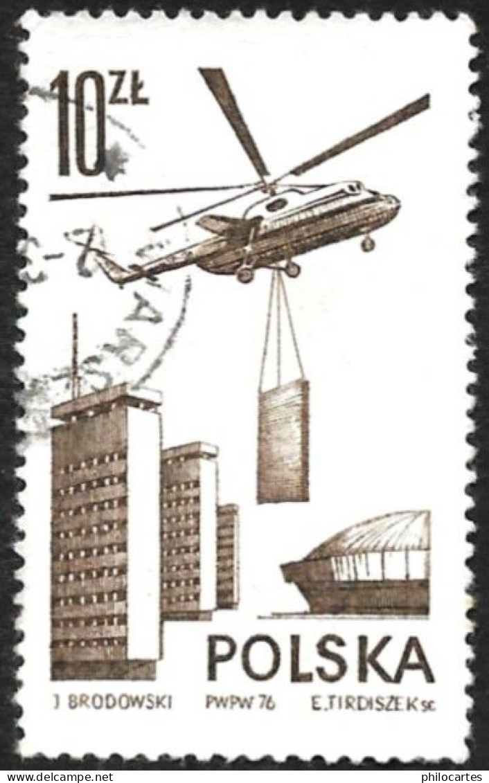 POLOGNE  1976   -   PA 56  -  Hélicoptère - Oblitéré - Used Stamps