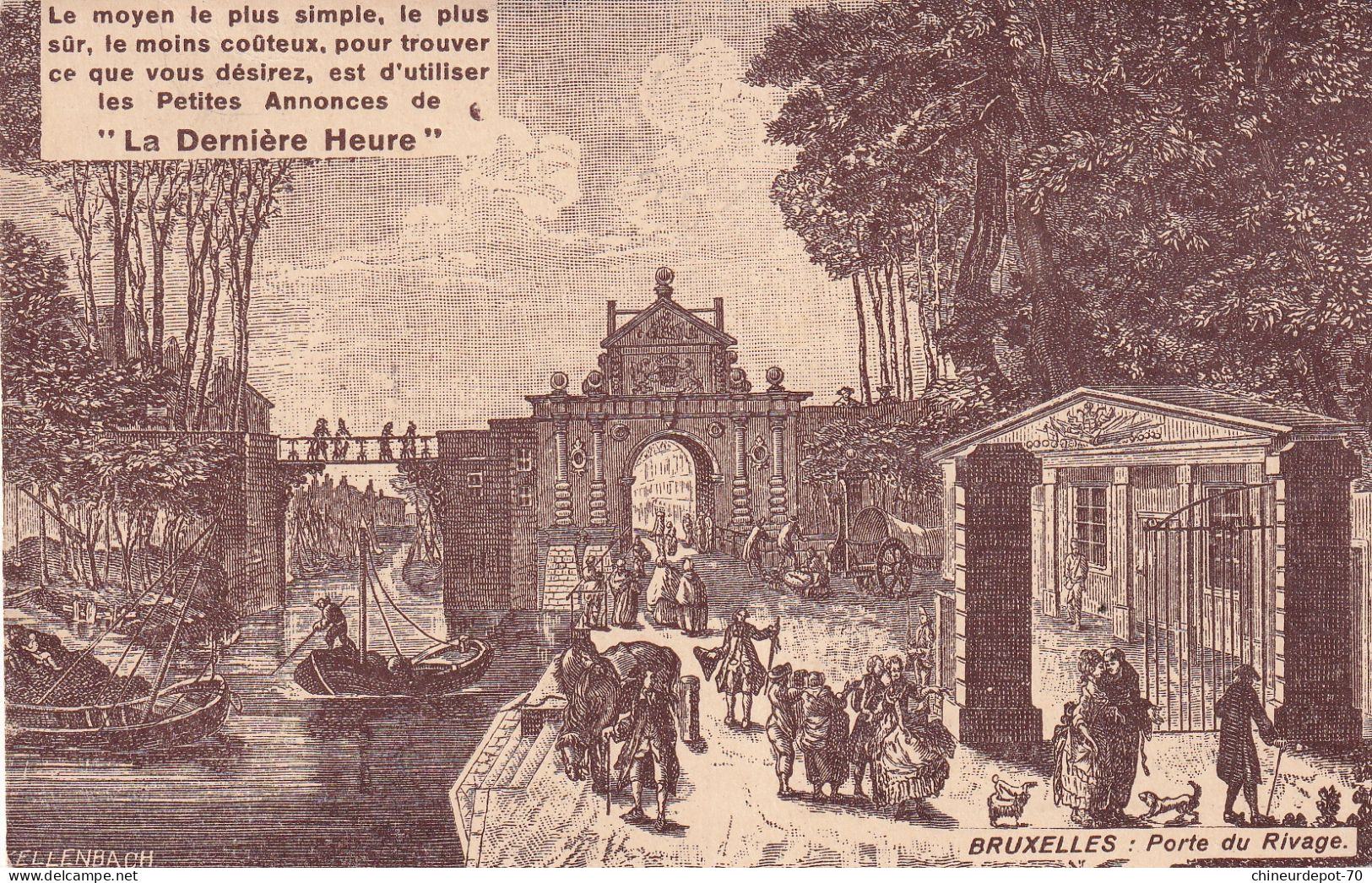 Carte Bruxelles Porte Du Rivage , La Dernière Heure 1928 - Typos 1922-31 (Houyoux)