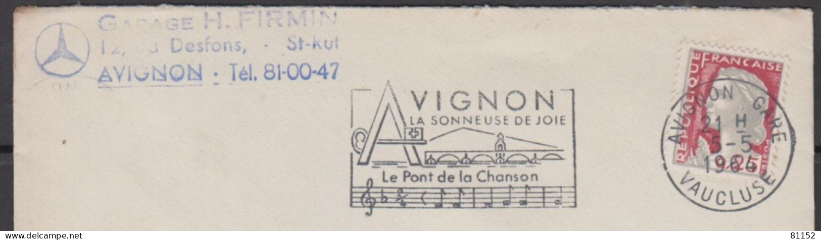 Mne De DECARIS 25c  + Sécap   Sur Lettre Pub " Blason MERCEDES " De  AVIGNON  Le 5 5 1964  Pour AVIGNON - 1960 Marianna Di Decaris