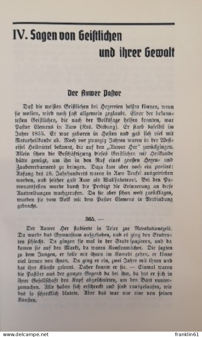 Volkssagen der Westeifel. Deutsches Volkstum am Rhein. 1.