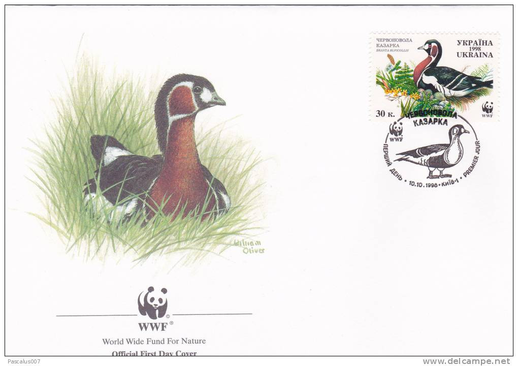 WWF - 240,22 - FDC - € 1,01 - 10-10-1998 - 30K - Red-breasted Goose - Ukraine - Autres & Non Classés
