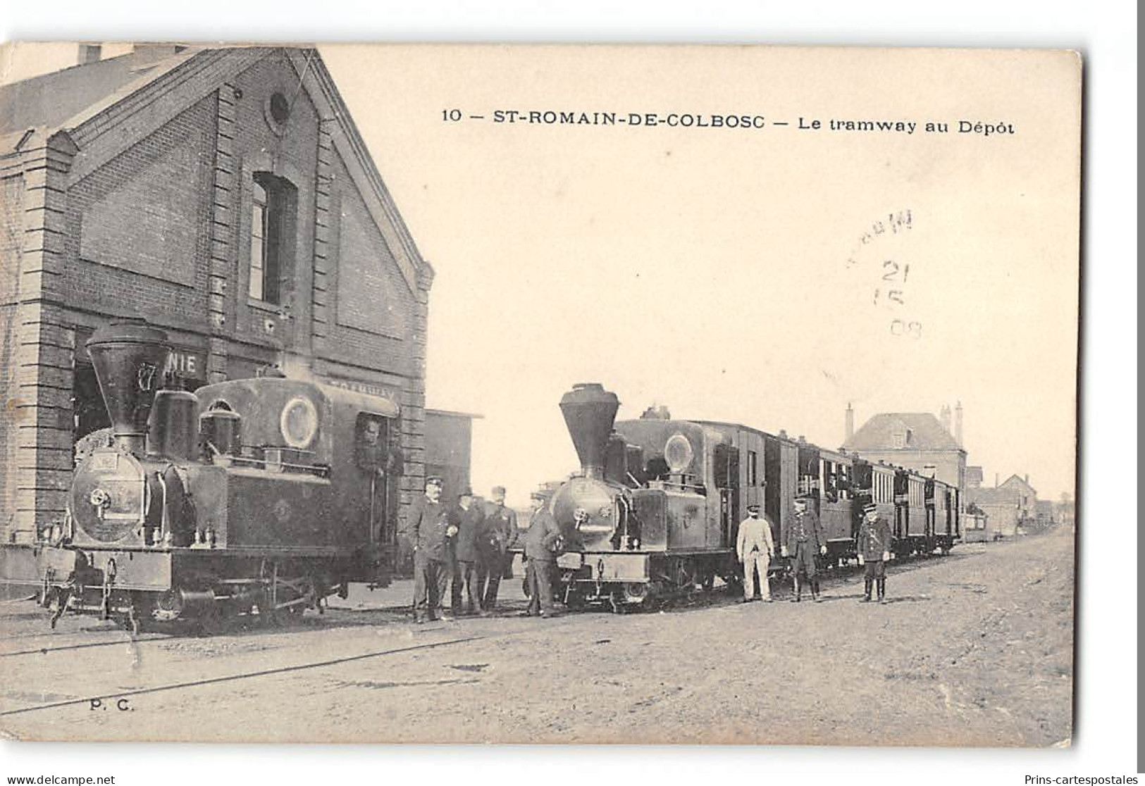 CPA 76 Saint St Romain De Colbosc Le Tramway Au Dépôt Train Tramway  - Saint Romain De Colbosc