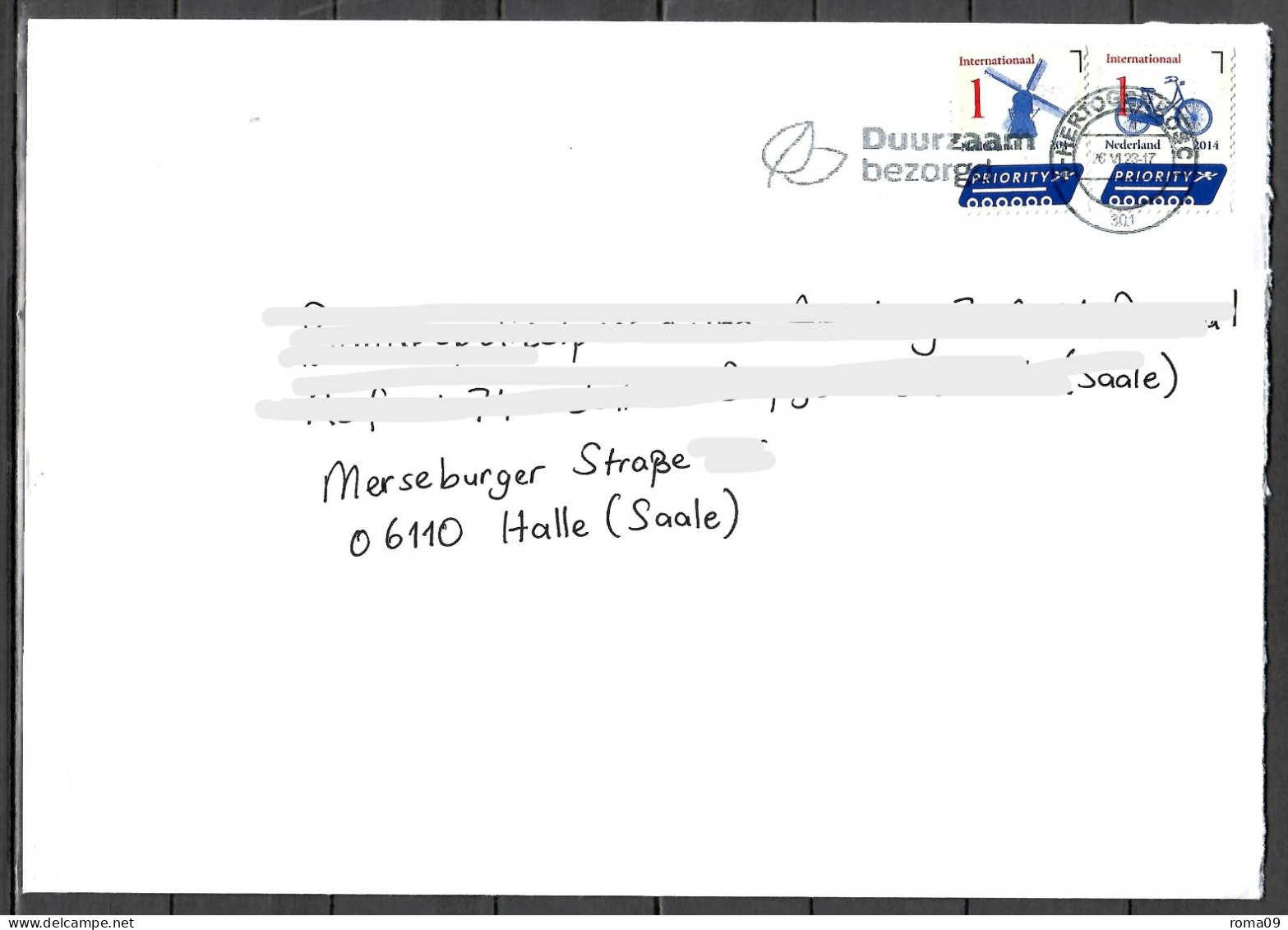 MiNr. 3207 (2x); Niederländische Ikonen: Haus Mit Treppengiebel; Auf Brief Nach Deutschland; B-934 - Brieven En Documenten