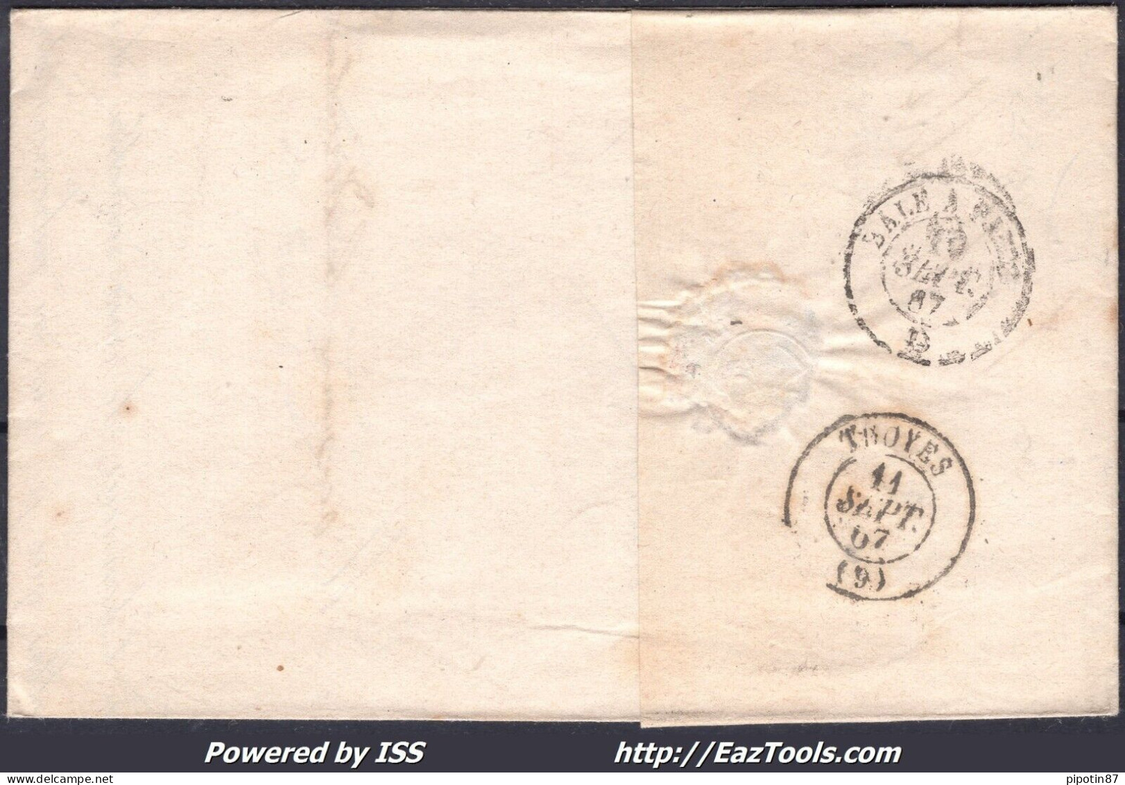 FRANCE N°29A SUR LETTRE GC 3195 RONCHAMP HAUTE SAONE + CAD DU 10/09/1867 - 1863-1870 Napoléon III. Laure