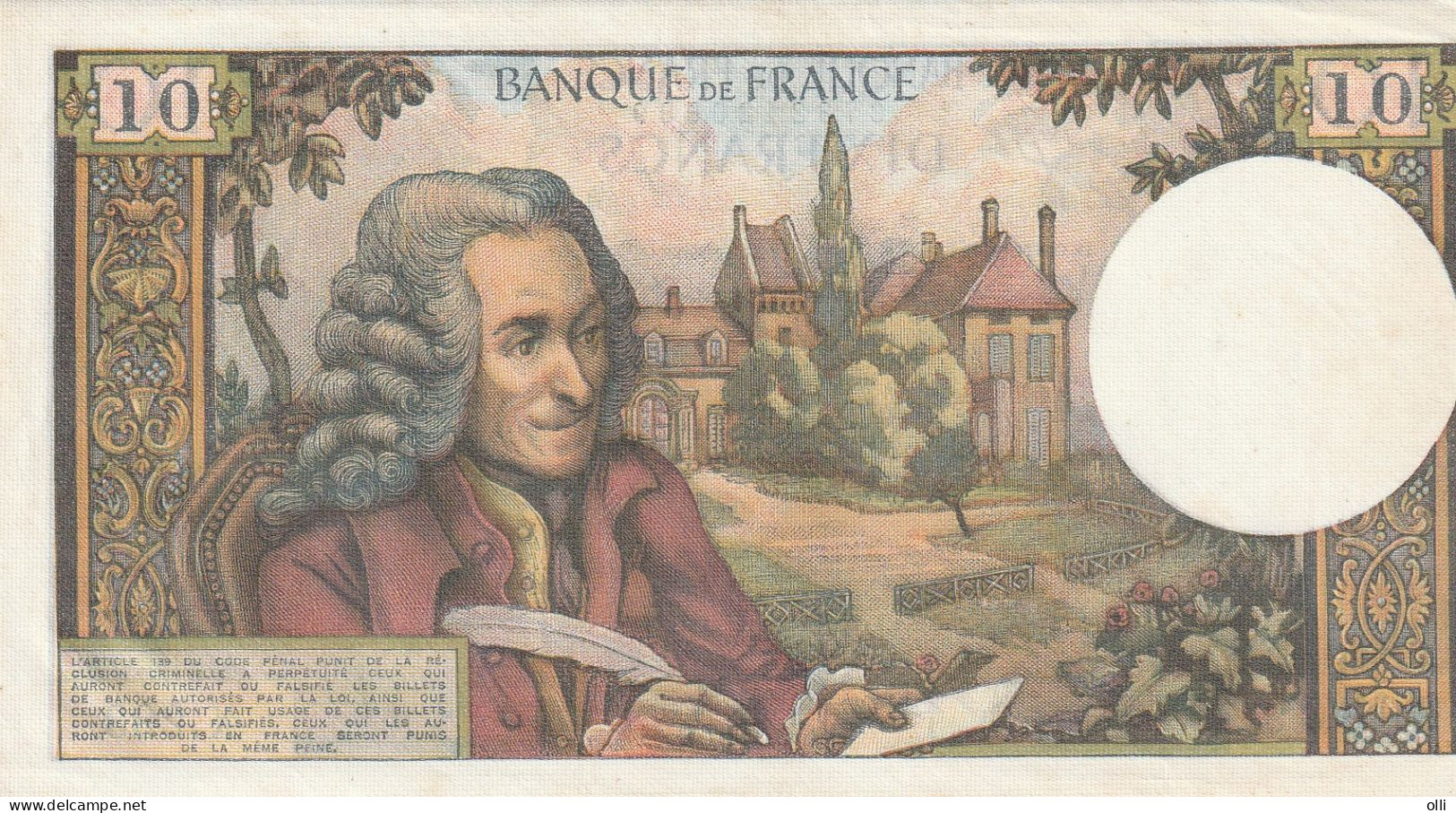 France 10 Francs 1967 AU-  P-147c - 10 F 1963-1973 ''Voltaire''