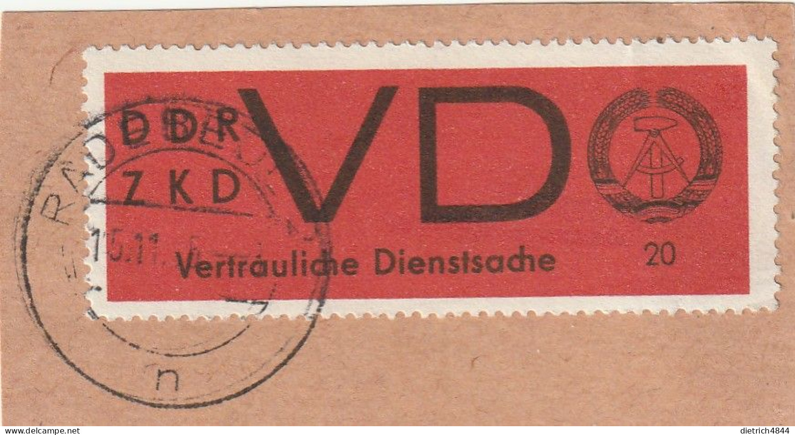 DDR - Vertrauliche Dienstsache - Briefausschnitt Mit Michel Nr. 3 - Service Central De Courrier