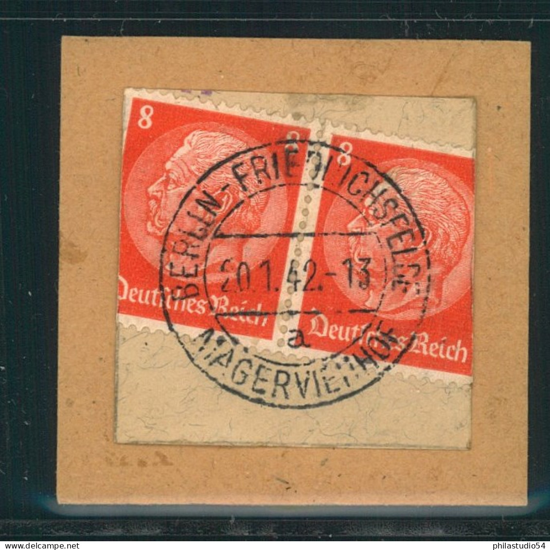 " BERLIN-FRIEDRICHSFELDE MAGERVIEHHOF 20.1.42" Auf Interessantem Briefstück - Franking Machines (EMA)