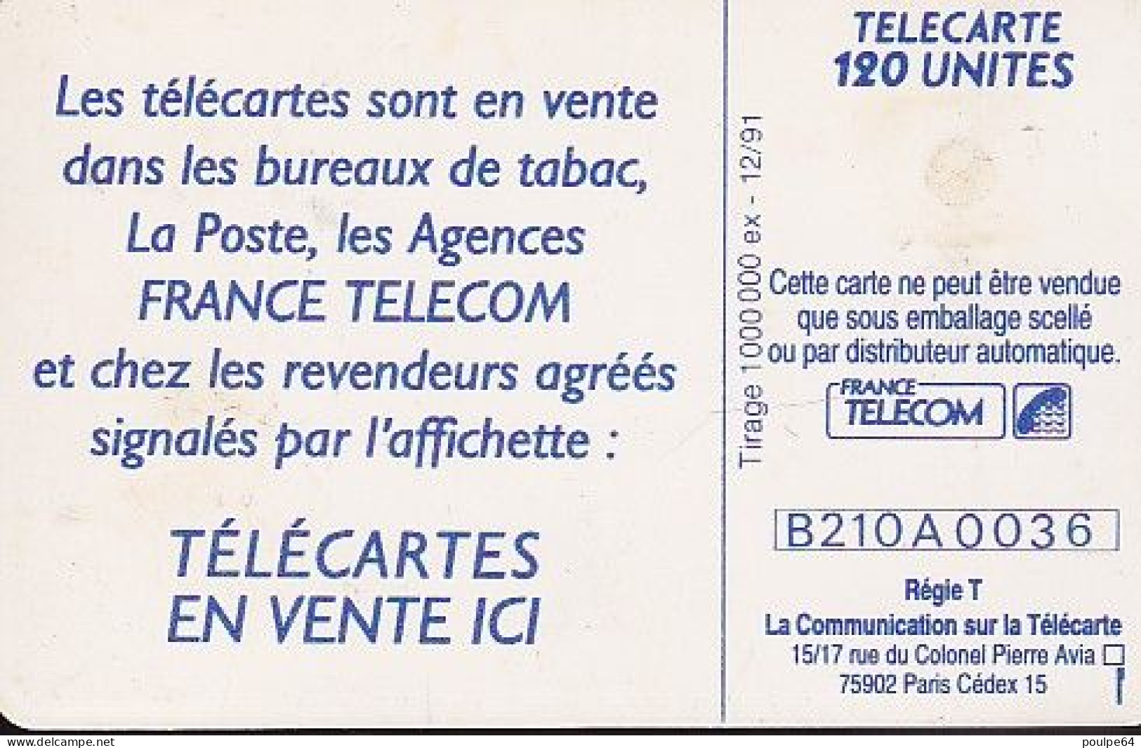 F240 - 12/1991 - VOS PASSIONS ONT LA PAROLE - 50 GEM - 1991