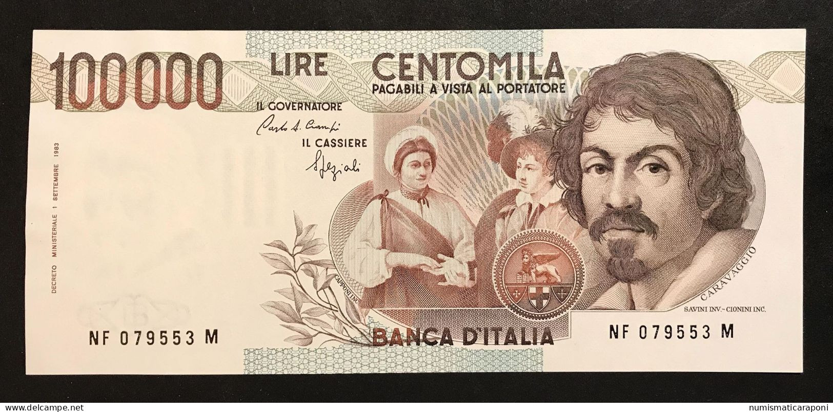 100000 Lire Caravaggio I° Tipo Serie F 1993 Sup/fds  Lotto.542 - 10000 Lire