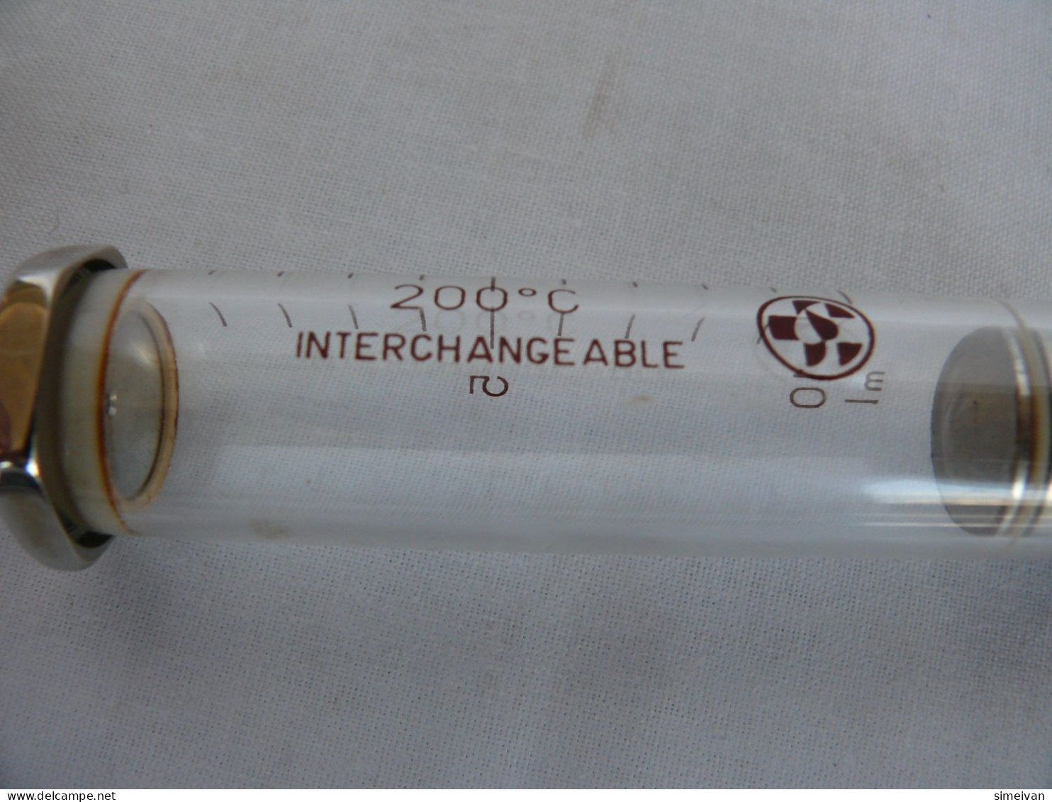 VINTAGE INTERCHANGEABLE CHIRANA SYRINGE GLASS & BRASS 10ml 10cc #2110