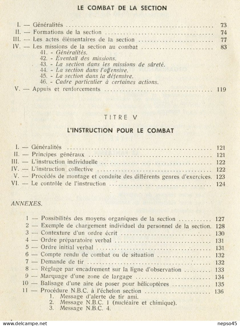 Notice Sur Le Combat à Pied De La Section De Grenadiers - Voltigeurs.édition 1972. - Französisch