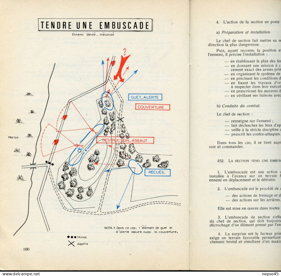 Notice sur le combat à pied de la section de Grenadiers - Voltigeurs.édition 1972.