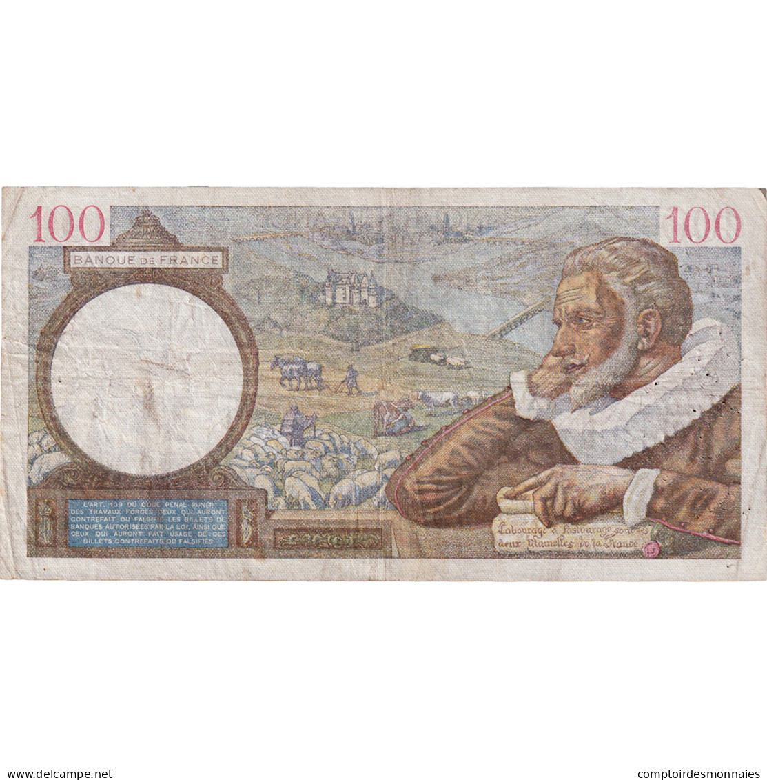 France, 100 Francs, Sully, 1940, X.15550, TB+, Fayette:26.39, KM:94 - 100 F 1939-1942 ''Sully''
