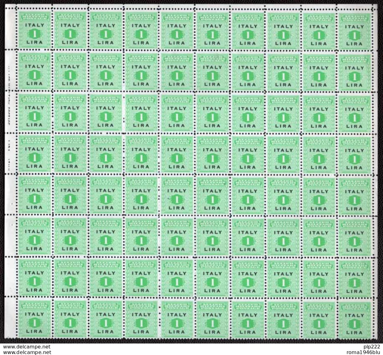 Sicilia 1943 Sass.1/9 Blocco di 80 serie **/MNH VF/F