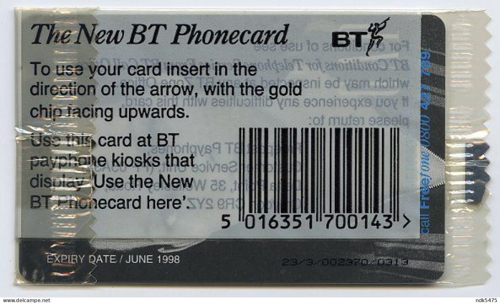 BT PHONECARD : GAP £5 (SEALED / MINT) - BT Promotional