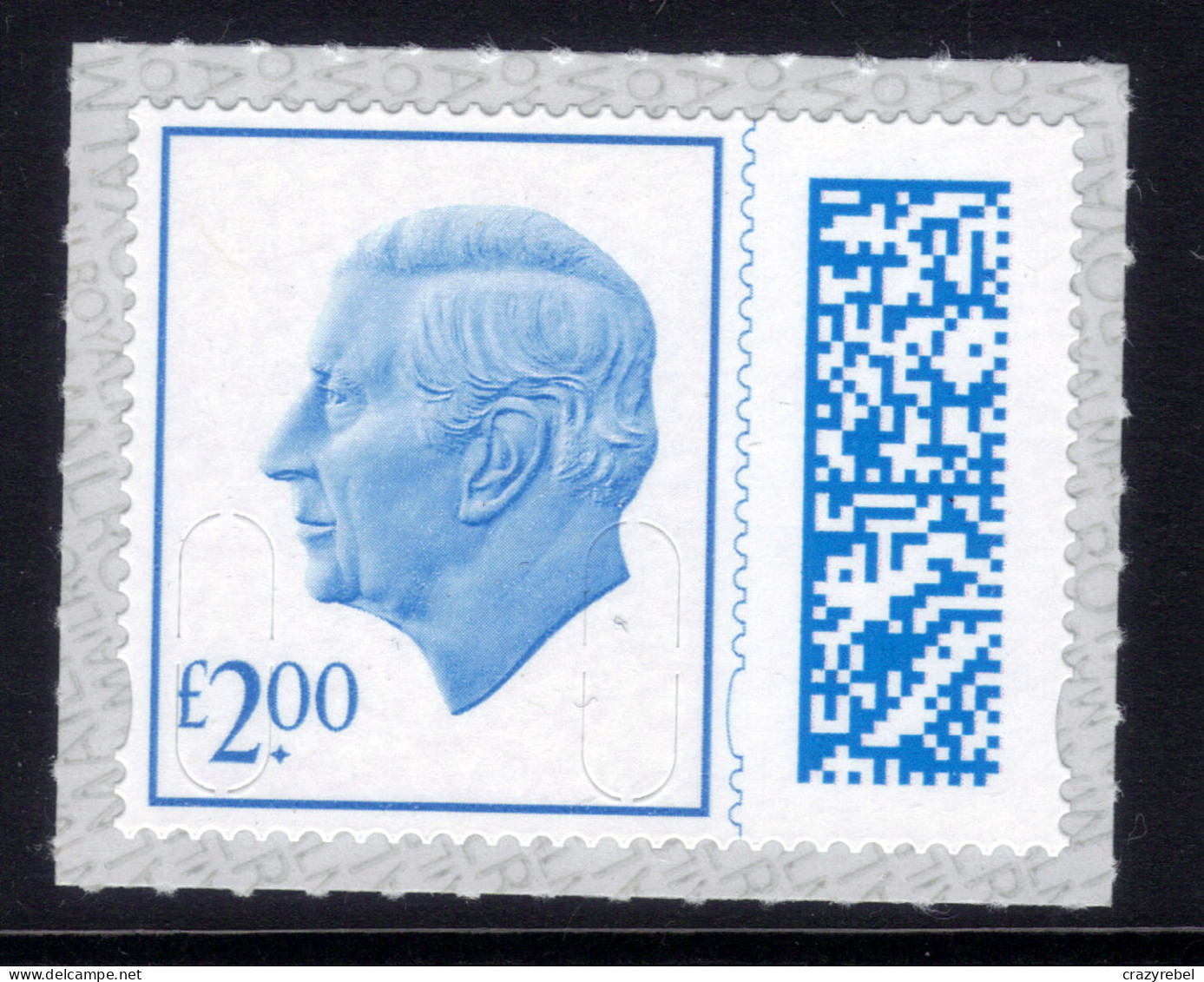 GB 2023 KC 3rd £2 Bright Blue Barcode Machin M23L Umm  ( L1449 ) - Ongebruikt